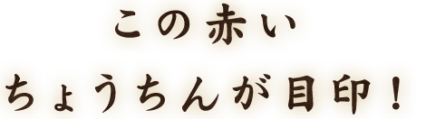 この赤いちょうちんが目印